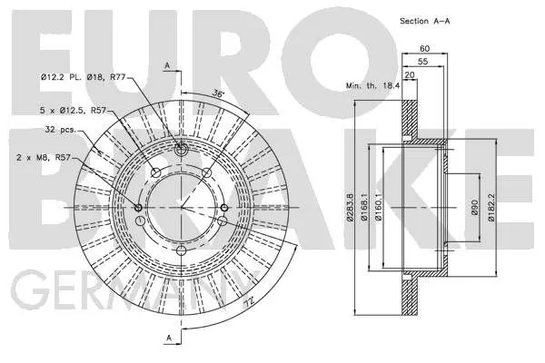 Handler.Part Brake disc EUROBRAKE 5815203040 3