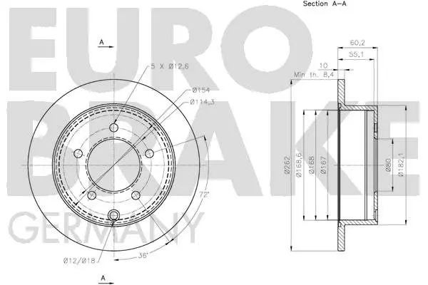 Handler.Part Brake disc EUROBRAKE 5815203058 3