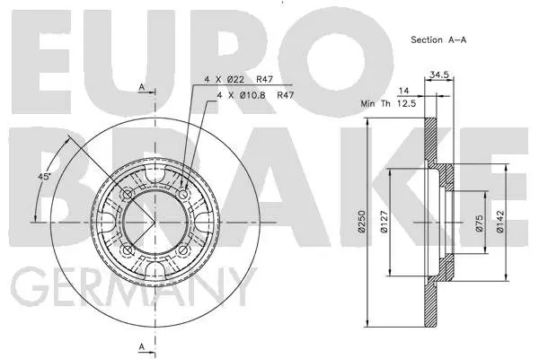 Handler.Part Brake disc EUROBRAKE 5815203211 3