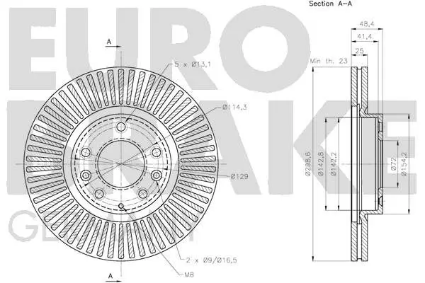 Handler.Part Brake disc EUROBRAKE 5815203268 3