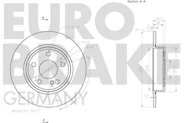 Handler.Part Brake disc EUROBRAKE 58152033113 3