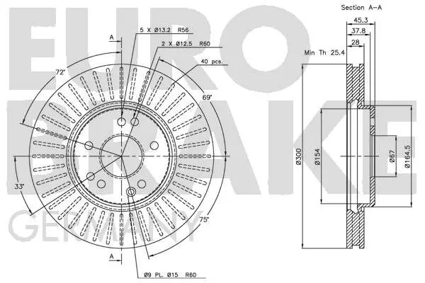 Handler.Part Brake disc EUROBRAKE 5815203319 3