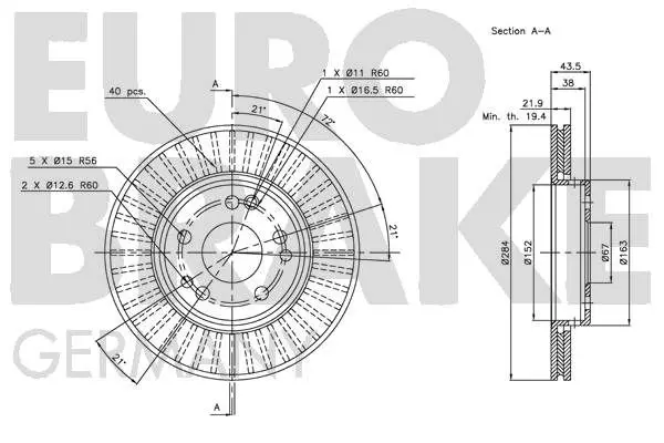 Handler.Part Brake disc EUROBRAKE 5815203321 3