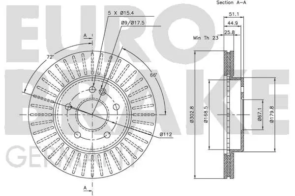 Handler.Part Brake disc EUROBRAKE 5815203347 3