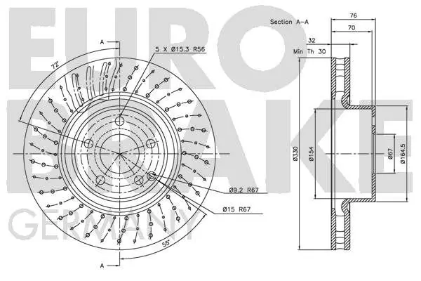 Handler.Part Brake disc EUROBRAKE 5815203351 3