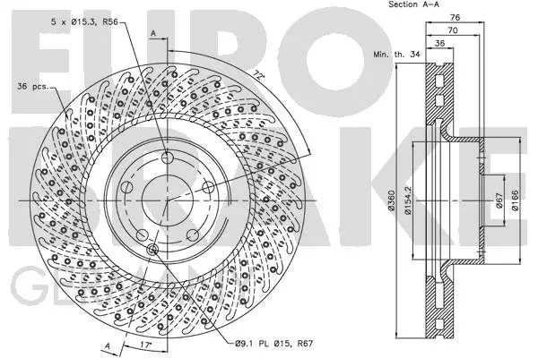 Handler.Part Brake disc EUROBRAKE 5815203383 3