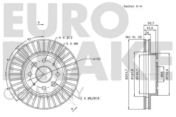 Handler.Part Brake disc EUROBRAKE 5815203516 3