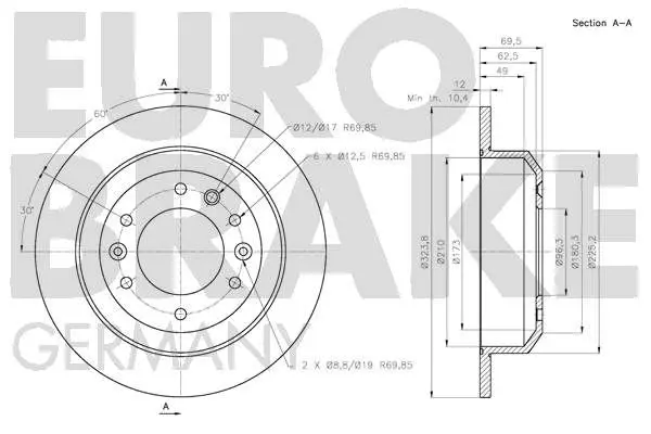 Handler.Part Brake disc EUROBRAKE 5815203525 3