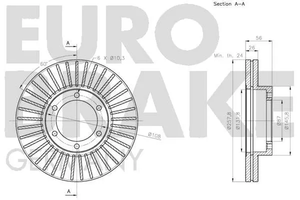 Handler.Part Brake disc EUROBRAKE 5815203535 3