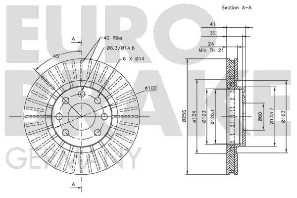 Handler.Part Brake disc EUROBRAKE 5815203613 3