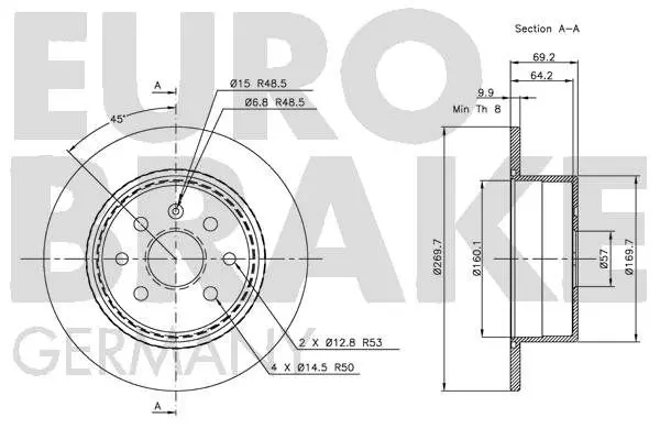 Handler.Part Brake disc EUROBRAKE 5815203623 3