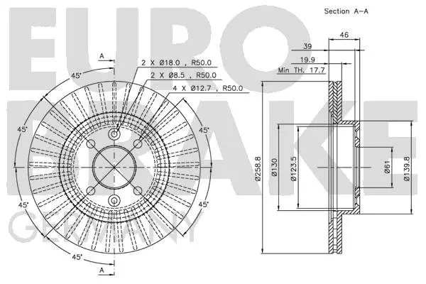 Handler.Part Brake disc EUROBRAKE 5815203922 3