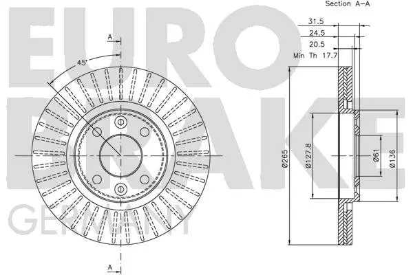 Handler.Part Brake disc EUROBRAKE 5815203926 3