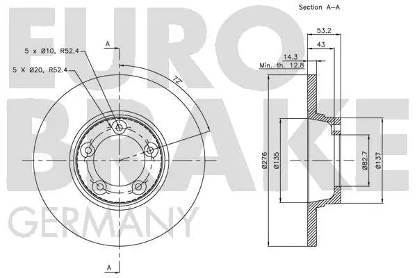 Handler.Part Brake disc EUROBRAKE 5815204021 3