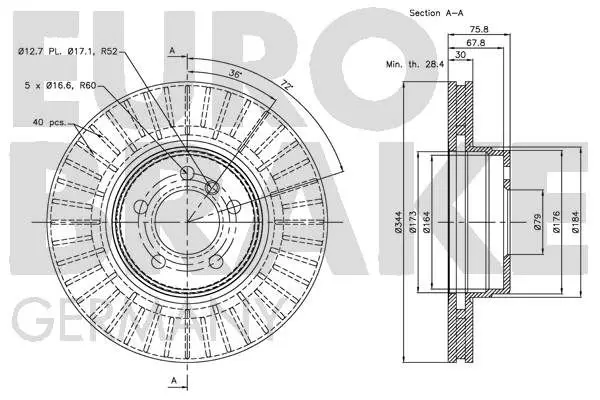 Handler.Part Brake disc EUROBRAKE 5815204025 3