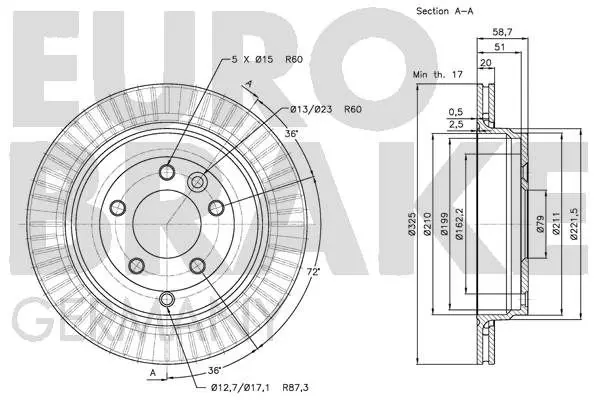 Handler.Part Brake disc EUROBRAKE 5815204028 3