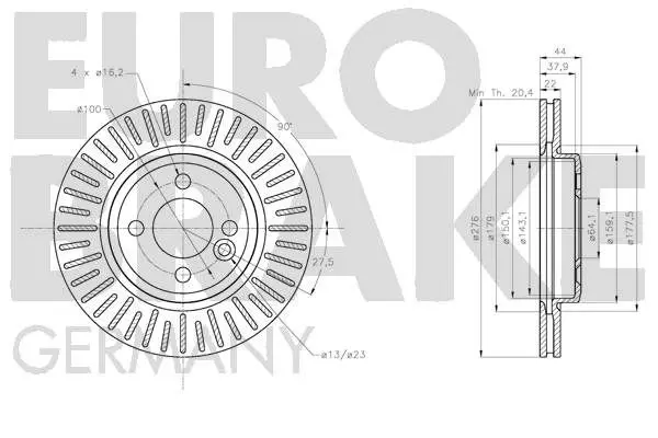 Handler.Part Brake disc EUROBRAKE 5815204050 3