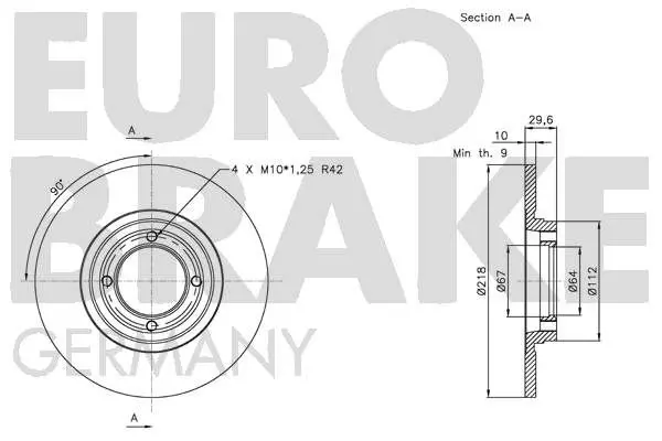 Handler.Part Brake disc EUROBRAKE 5815204503 2