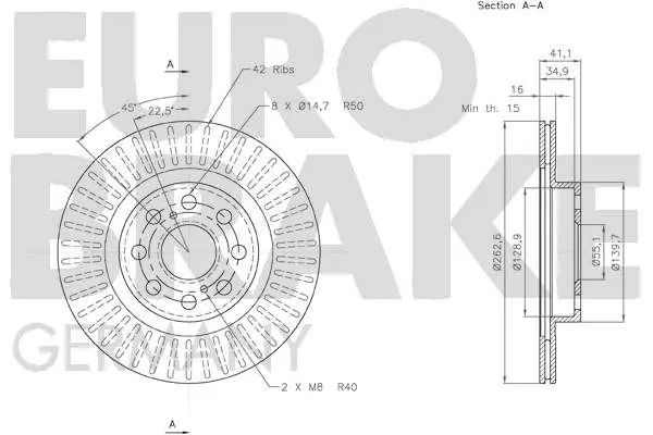 Handler.Part Brake disc EUROBRAKE 58152045110 3