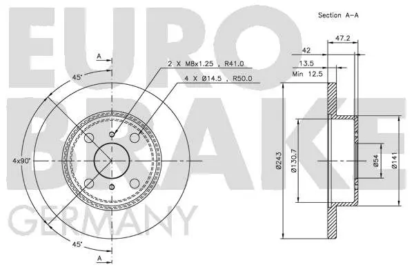 Handler.Part Brake disc EUROBRAKE 5815204514 2