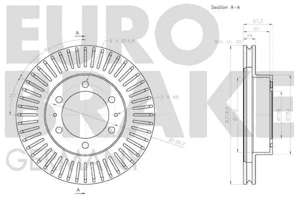 Handler.Part Brake disc EUROBRAKE 58152045145 3