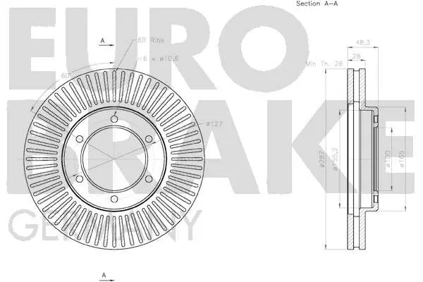 Handler.Part Brake disc EUROBRAKE 58152045155 3