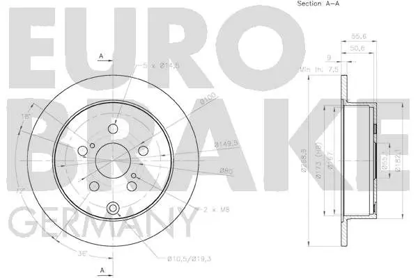 Handler.Part Brake disc EUROBRAKE 58152045156 3