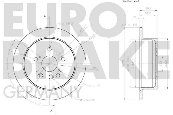 Handler.Part Brake disc EUROBRAKE 58152045160 3