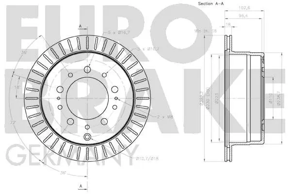 Handler.Part Brake disc EUROBRAKE 58152045161 3