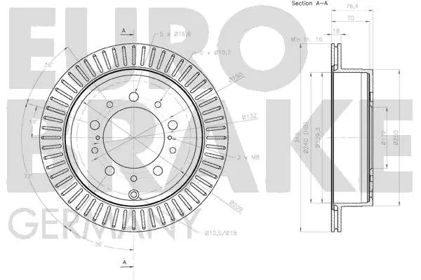 Handler.Part Brake disc EUROBRAKE 58152045162 3