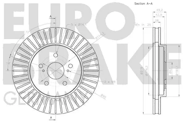 Handler.Part Brake disc EUROBRAKE 58152045168 3