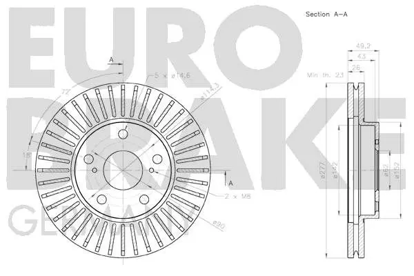 Handler.Part Brake disc EUROBRAKE 58152045170 3