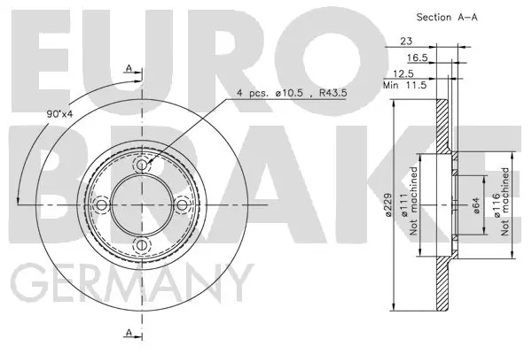 Handler.Part Brake disc EUROBRAKE 5815204518 2