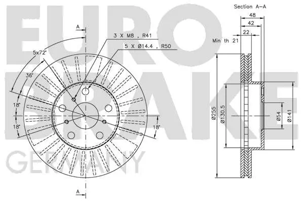 Handler.Part Brake disc EUROBRAKE 5815204536 3