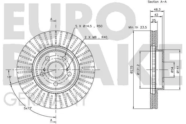 Handler.Part Brake disc EUROBRAKE 5815204557 2