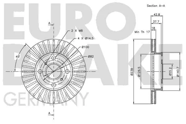 Handler.Part Brake disc EUROBRAKE 5815204559 3