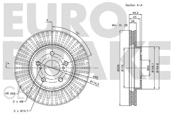 Handler.Part Brake disc EUROBRAKE 5815204592 3