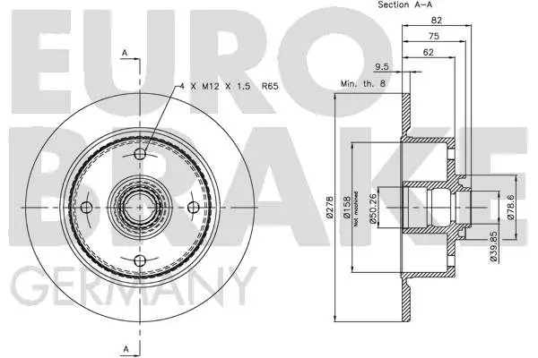 Handler.Part Brake disc EUROBRAKE 5815204701 3