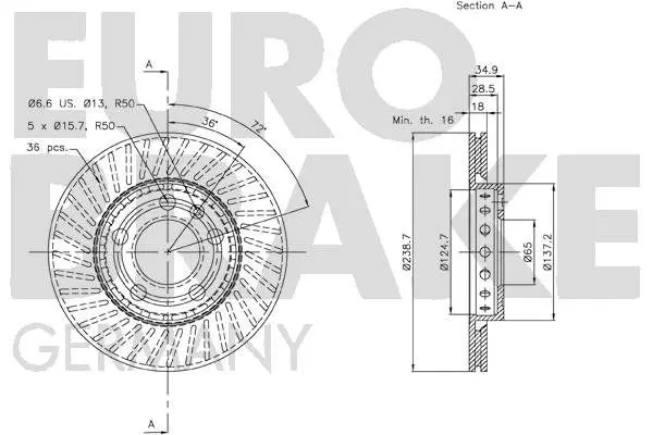 Handler.Part Brake disc EUROBRAKE 58152047101 3