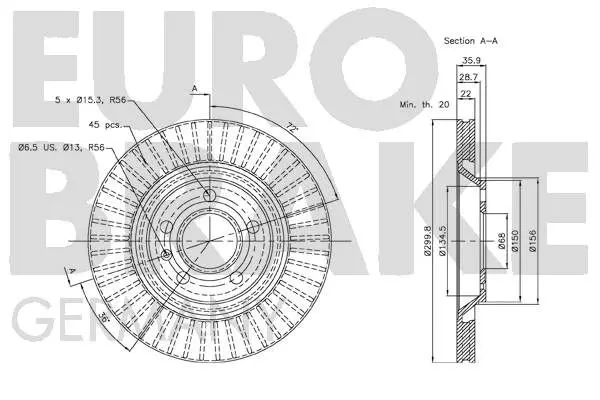 Handler.Part Brake disc EUROBRAKE 58152047113 3