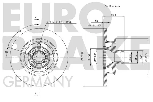 Handler.Part Brake disc EUROBRAKE 58152047118 2