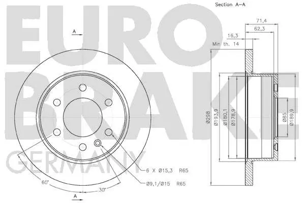 Handler.Part Brake disc EUROBRAKE 58152047122 3