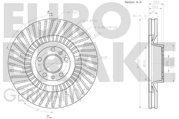 Handler.Part Brake disc EUROBRAKE 58152047125 3