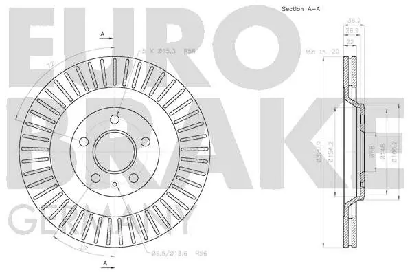 Handler.Part Brake disc EUROBRAKE 58152047130 3