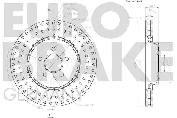 Handler.Part Brake disc EUROBRAKE 58152047154 3