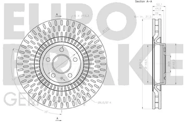 Handler.Part Brake disc EUROBRAKE 58152047155 3