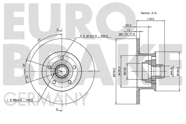 Handler.Part Brake disc EUROBRAKE 5815204720 3