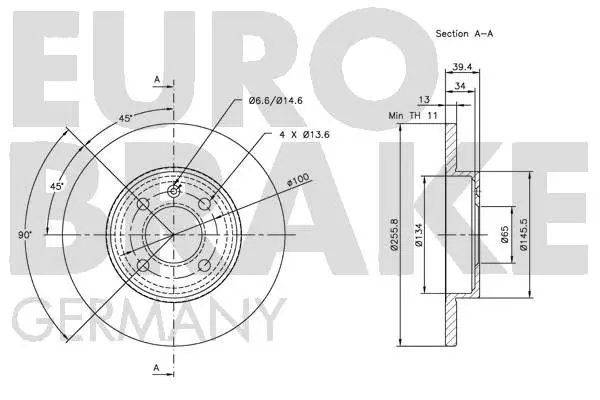 Handler.Part Brake disc EUROBRAKE 5815204728 3