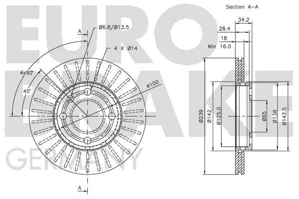 Handler.Part Brake disc EUROBRAKE 5815204756 3