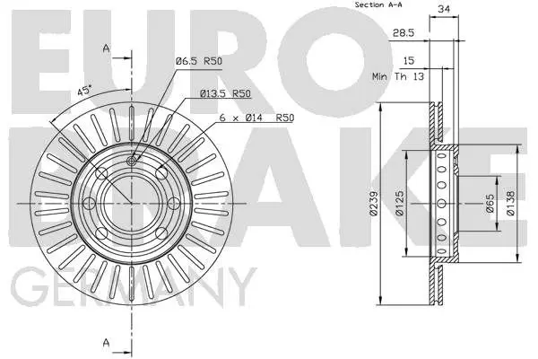 Handler.Part Brake disc EUROBRAKE 5815204776 3